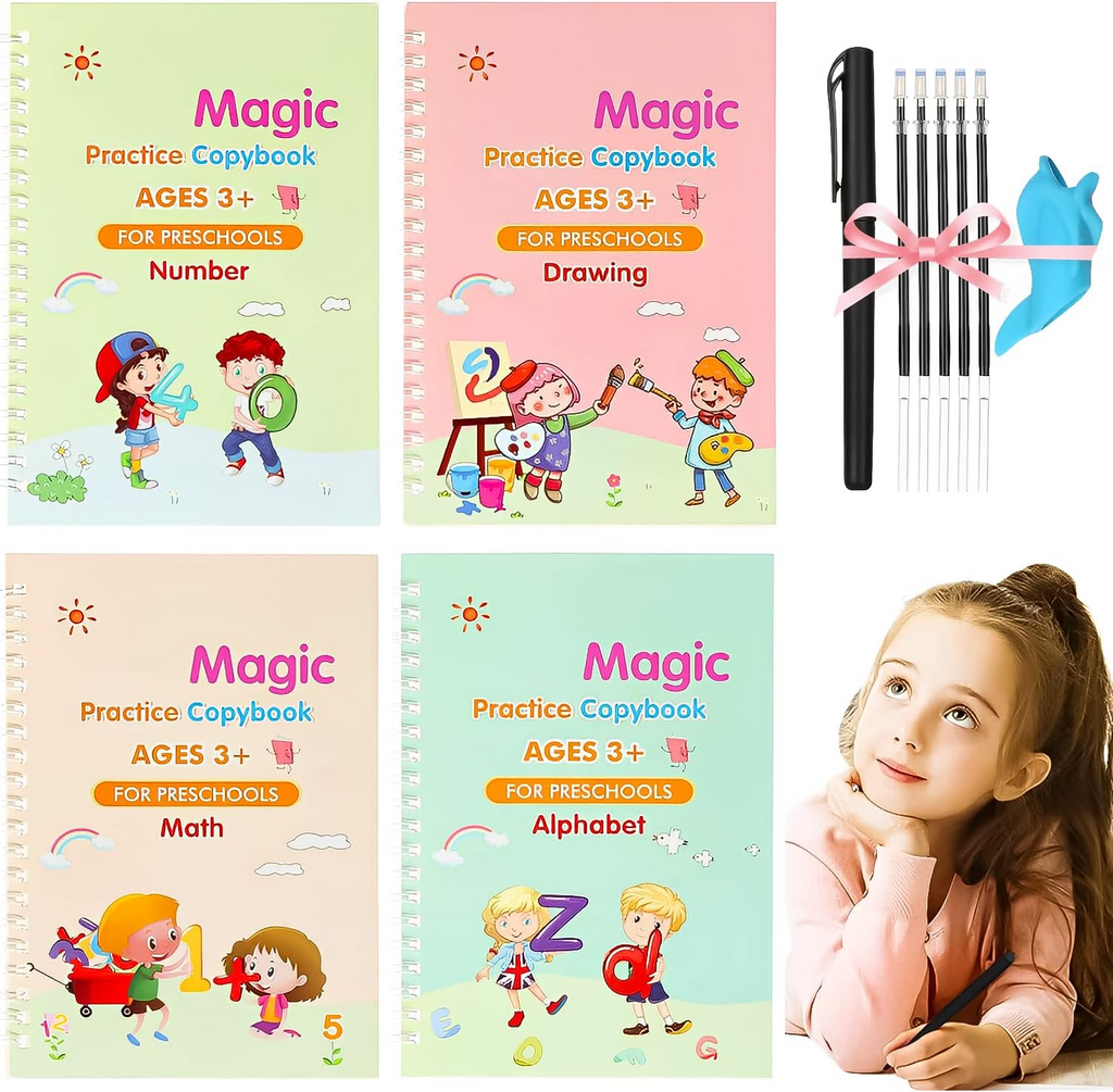 Aprendizaje Sin Límites - Kit 4 Libros Mágicos Reutilizables